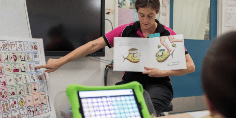 Educator Showing Visual Aids